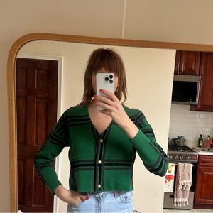 Tularosa Green Button Sweater